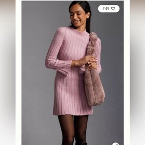 NWT By Anthropologie Long-Sleeve A-Line Sweater Mini Dress
